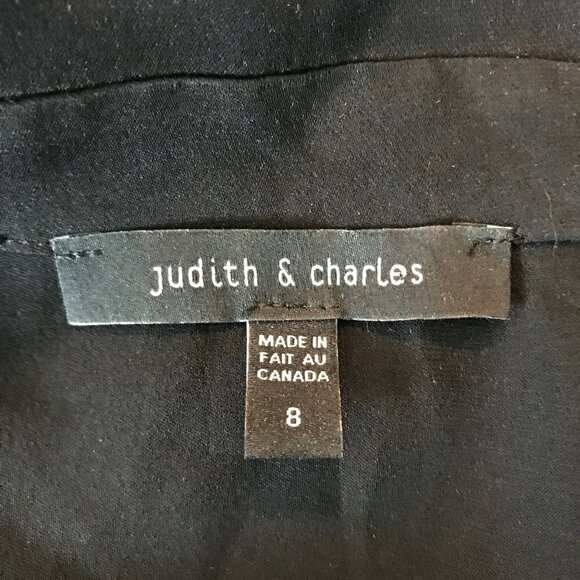 Judith & Charles Black 100% Silk Collar Drape Wrap Sleeveless Blouse Size 8 - Picture 6 of 7